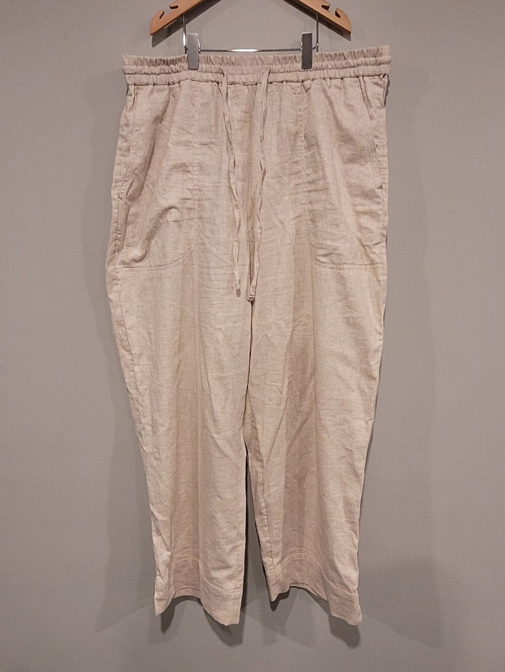 Banana Republic Linen Blend Straight High-Rise Pants L
